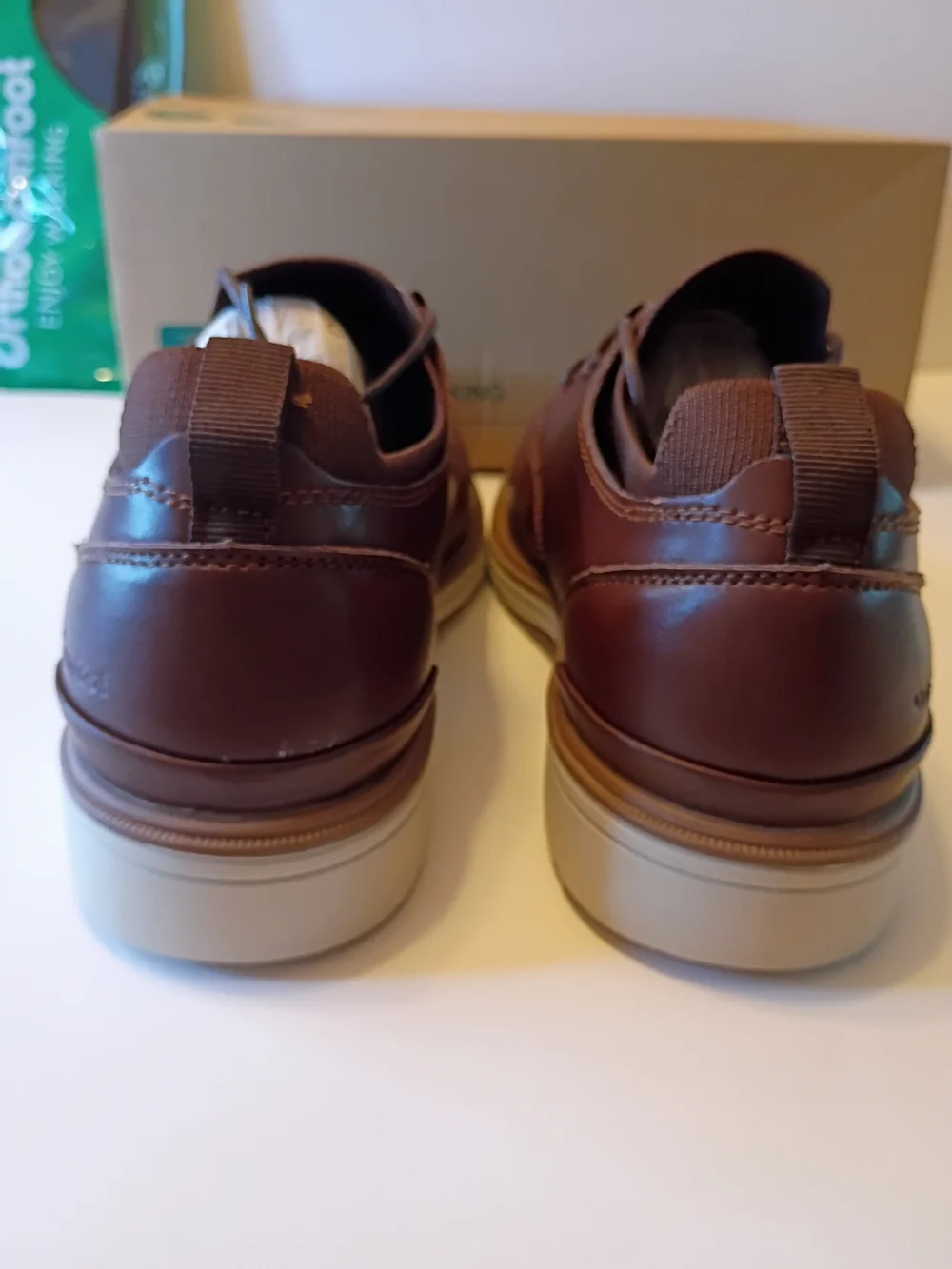Men’s Brown Leather Derby Shoes with Cushioned Casual Sole